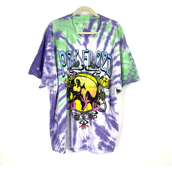 Pink Floyd Animals Pig Logo Tie Dye Cotton T-Shirt Purple Blue Size 1X/2X NWOT - Picture 7 of 10